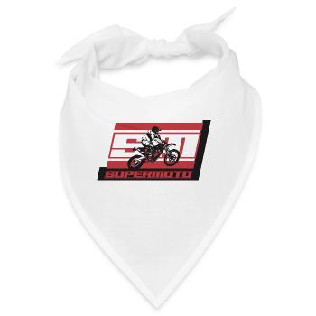 SM SUPER MOTO rot - Bandana - Weiß - Vorne
