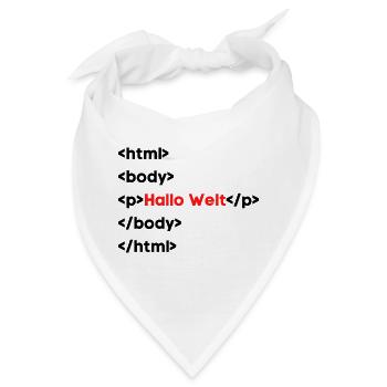 Hallo Welt HTML – Lustiges Programmierer & Coding  - Bandana - Weiß - Vorne