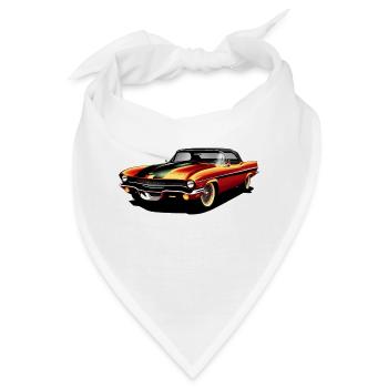 Vintage Racing Classic Car Motiv - Bandana - Weiß - Vorne