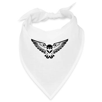 Vogel-Eule oder Adler fliegen vorne - Bandana - Weiß - Vorne
