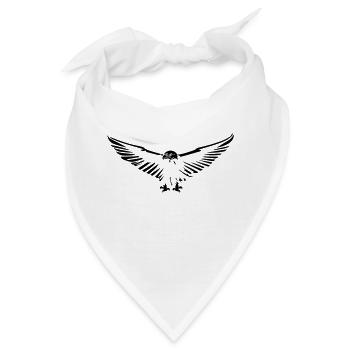 Fliegender Adler öffnet seine Flügel stilisiert einfach - Bandana - Weiß - Vorne