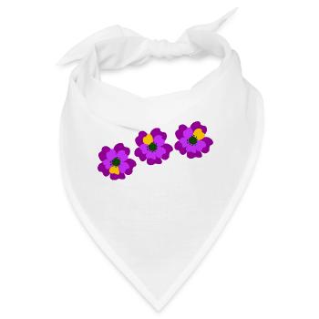 Flowerpower lila pink - Bandana - Weiß - Vorne