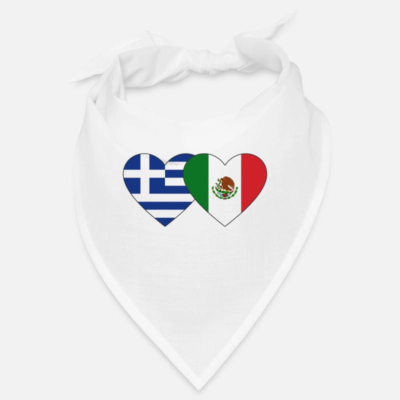 Grèce Mexique Flag Heart Bandana
