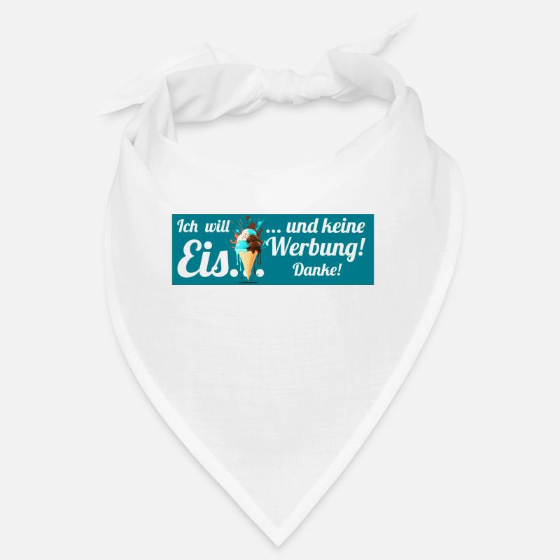 Ich will Eis und keine Werbung! Keine Werbung! - Bandana - Weiß