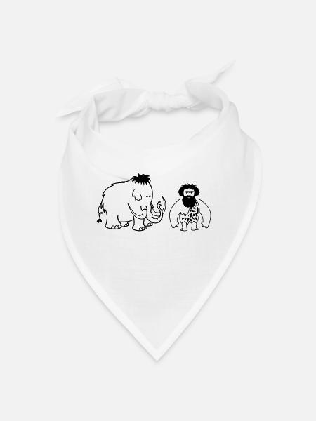 Homme des cavernes mammouth - Bandana - blanc
