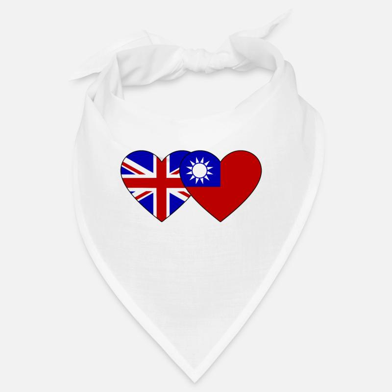 Angleterre Taïwan Flag Heart Bandana