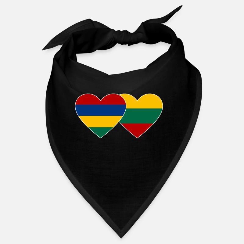 Mauritius Lithuania Flag Heart Bandana
