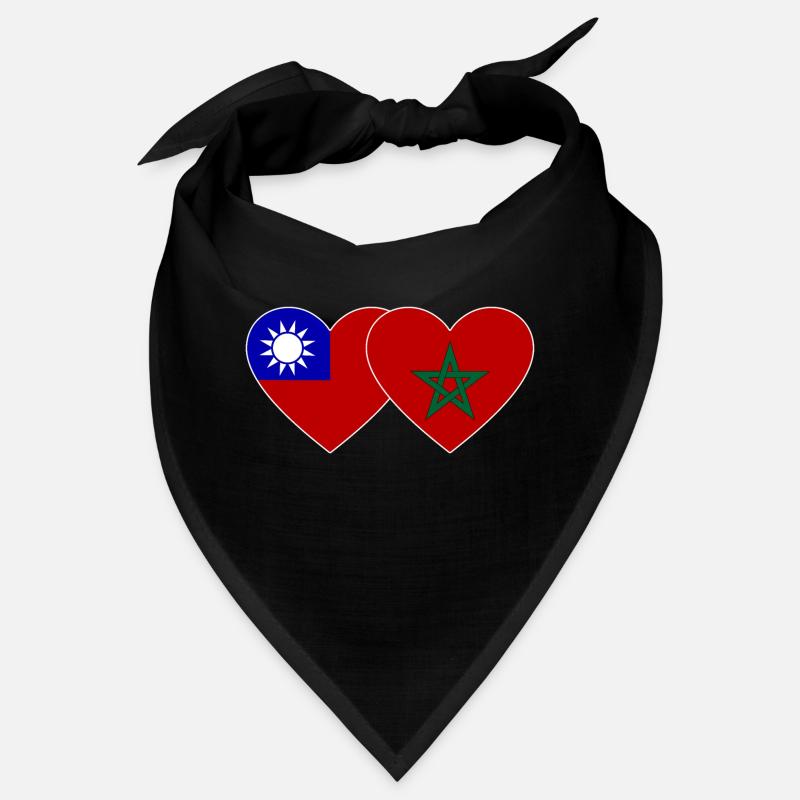 Taiwan Maroc Flag Heart Bandana