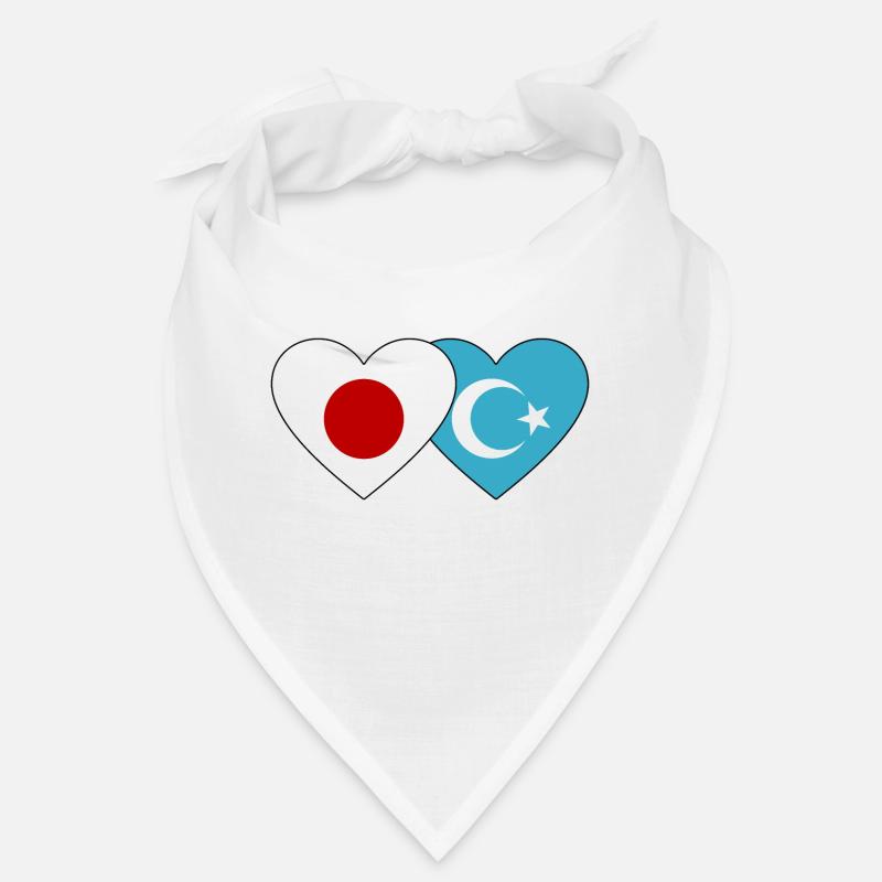 Japan Uiguren Flagge Herz Bandana