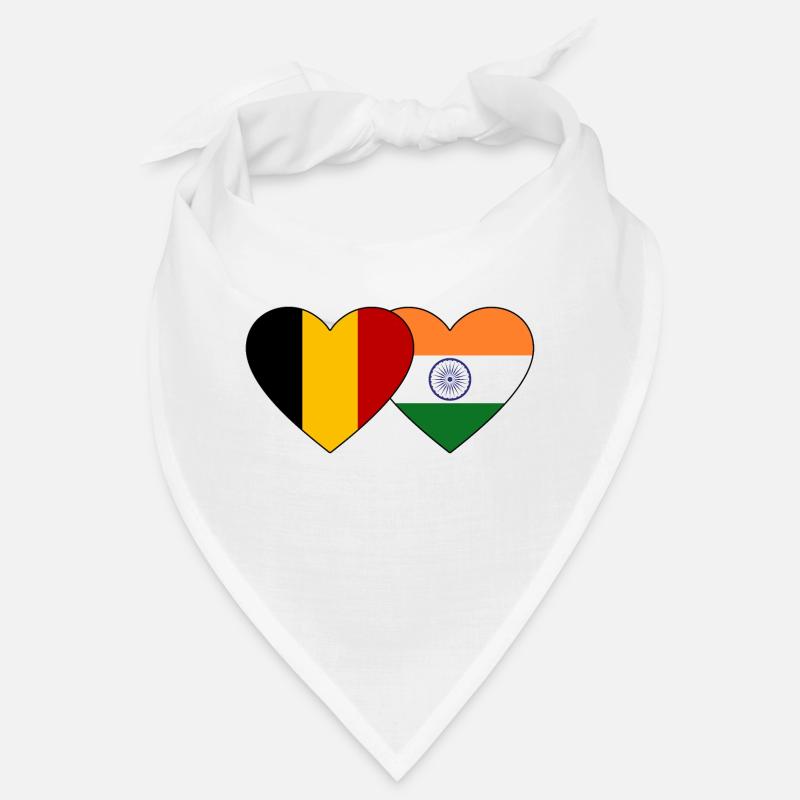 Belgium India Flag Heart Bandana