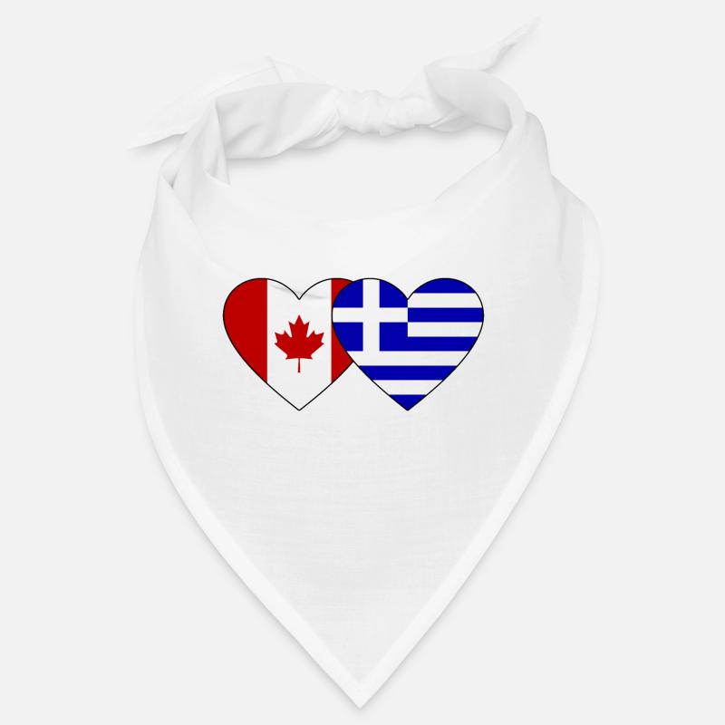 Cœur de drapeau Canada Grèce Bandana