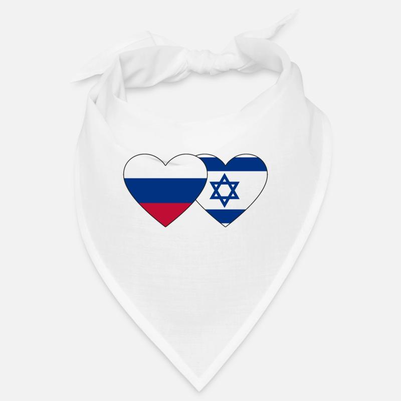 Russie Israël Drapeau Coeur Bandana