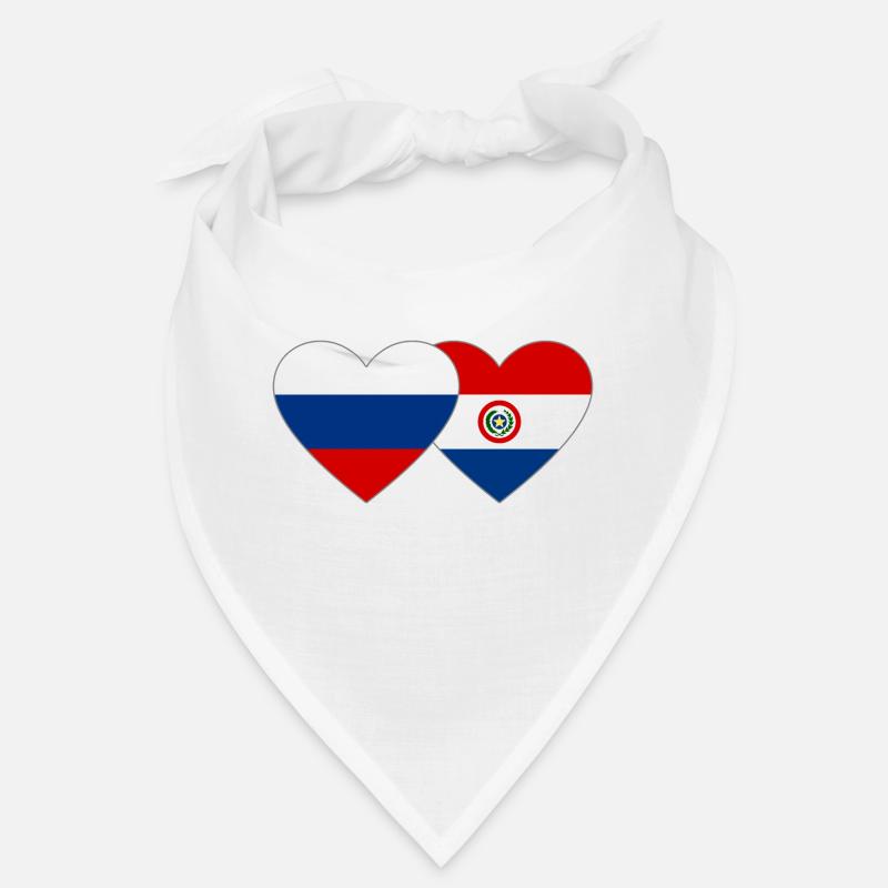 Russie Paraguay Drapeau du Cœur - Bandana - blanc