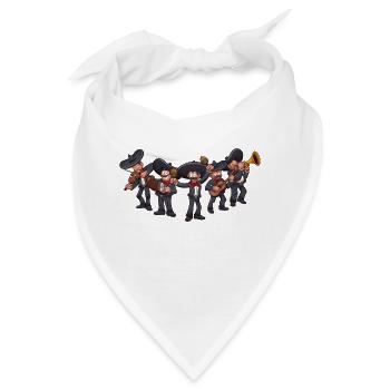 Cartoon Mariachi Band - Bandana - Weiß - Vorne