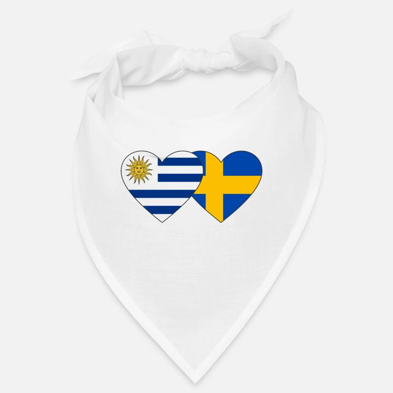 Uruguay Sweden Heart Flag Bandana