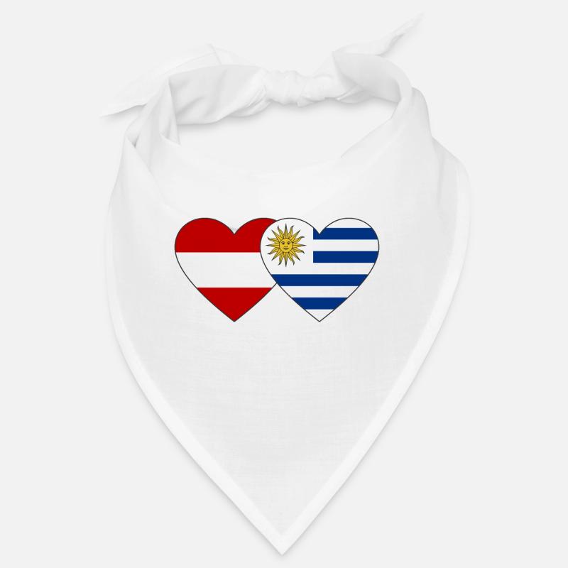 Austria Uruguay Heart Flag Bandana
