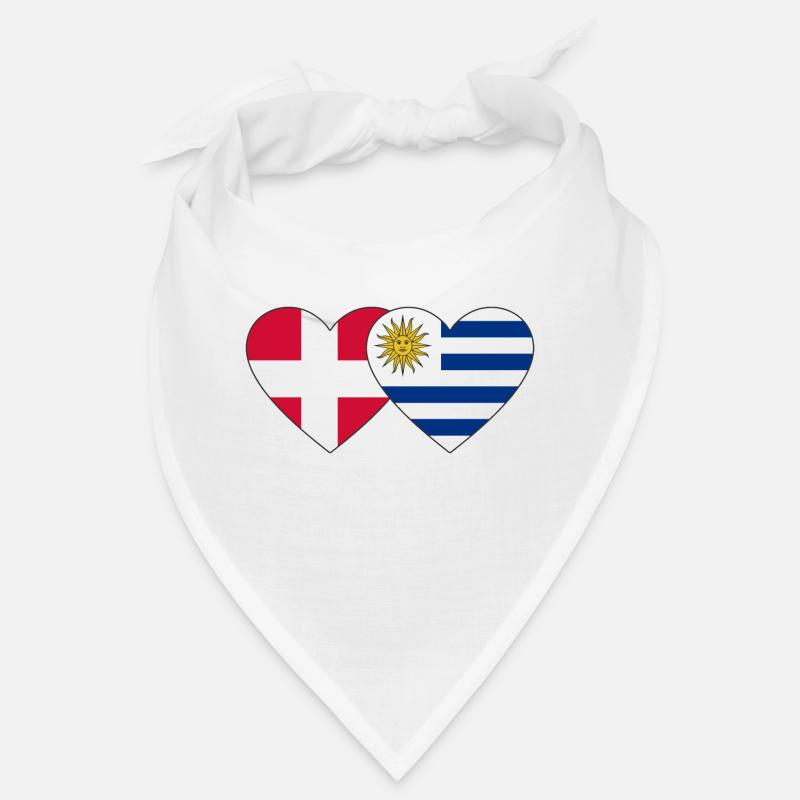 Denmark Uruguay Heart Flag Bandana