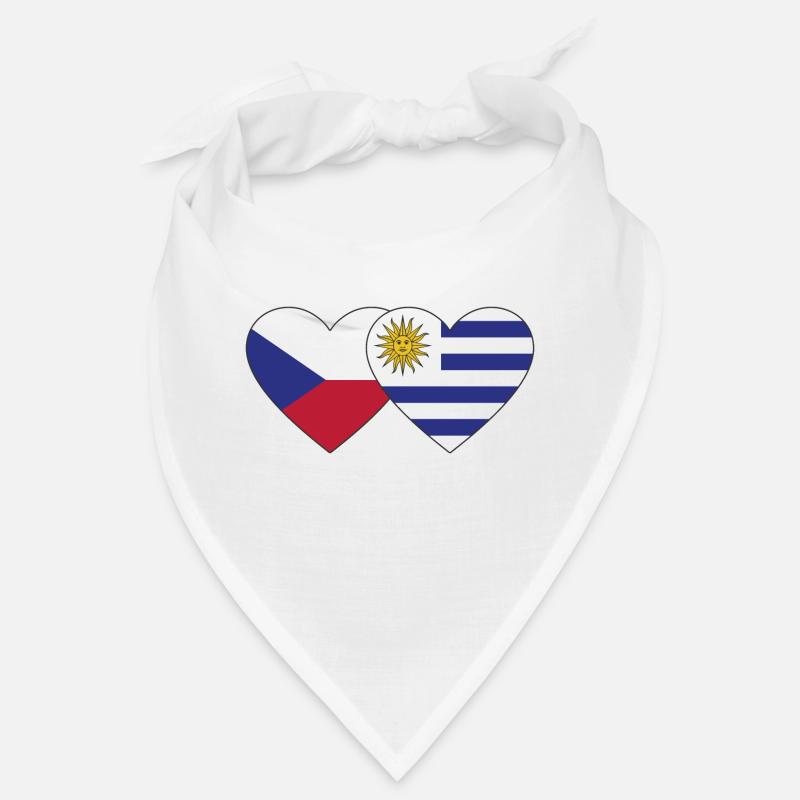 République tchèque Uruguay Drapeau du cœur Bandana