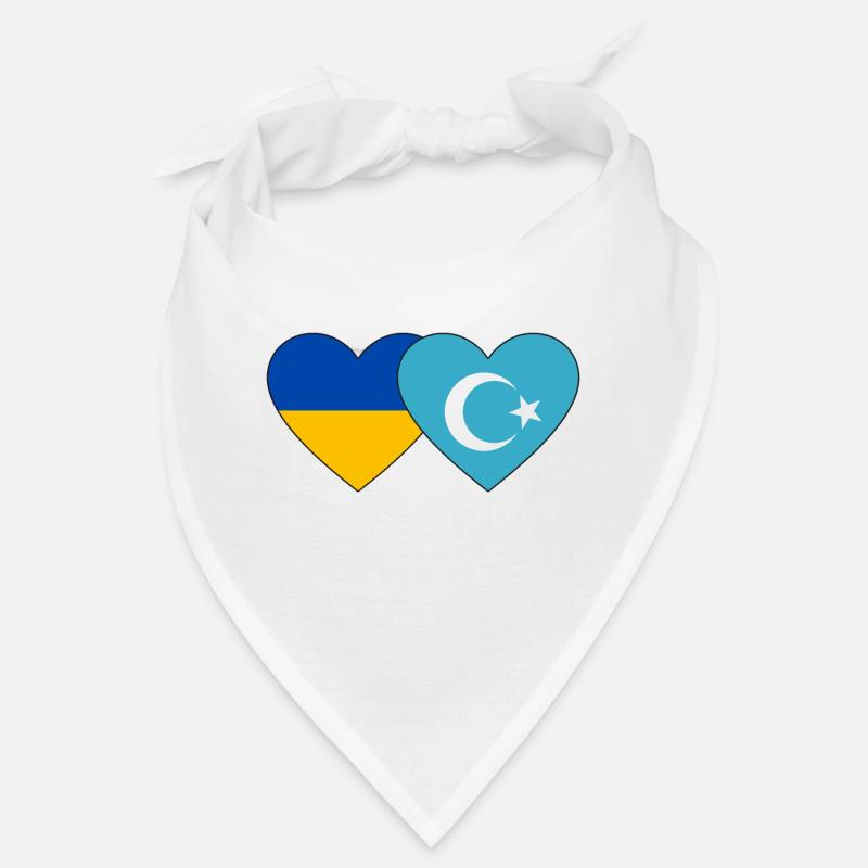 Ukraine Uiguren Herz Flagge Bandana