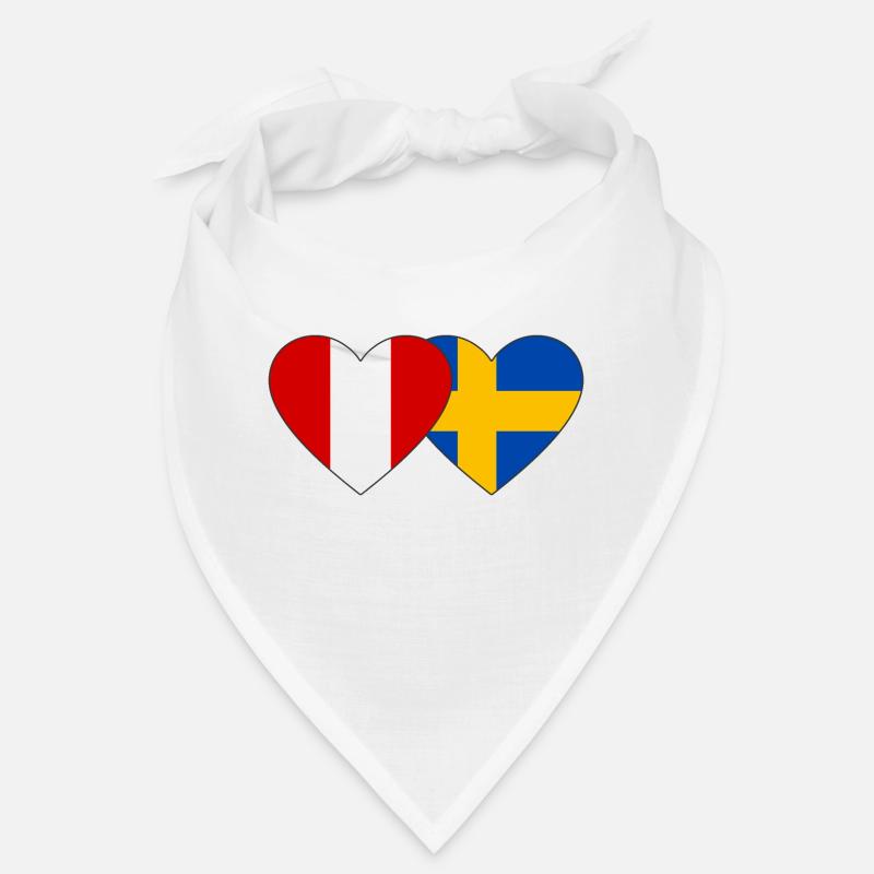 Peru Sweden Heart Flag Bandana
