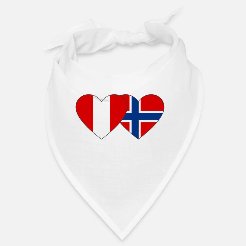 Peru Norway Heart Flag Bandana