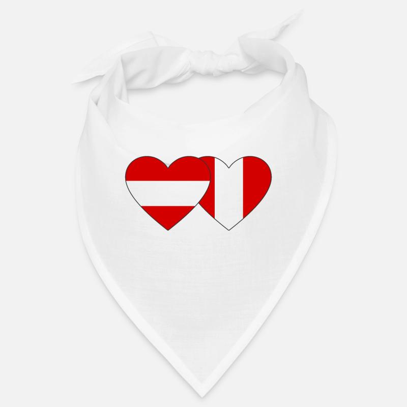 Austria Peru Heart Flag Bandana