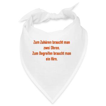Ohren und Hirn - Bandana - Weiß - Vorne