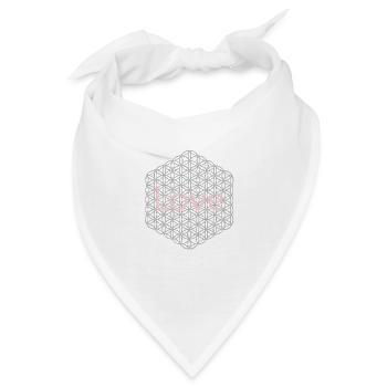 Blume des Lebens - 5. Dimension - silber - love - Bandana - Weiß - Vorne