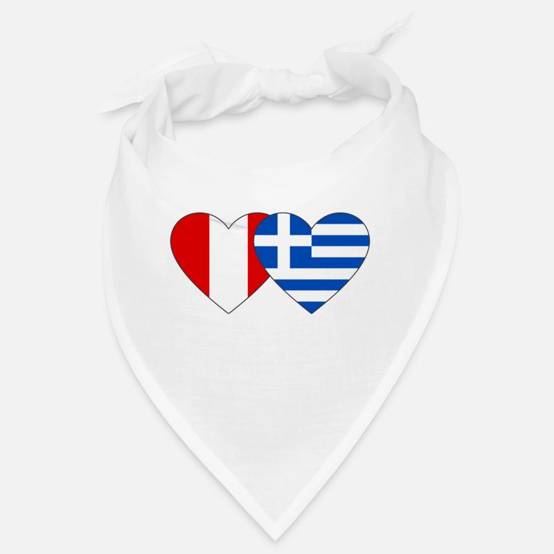 Pérou Grèce Drapeau du cœur Bandana