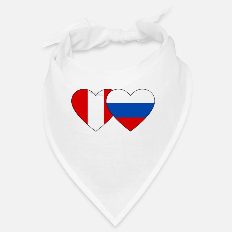 Pérou Russie Drapeau du cœur Bandana