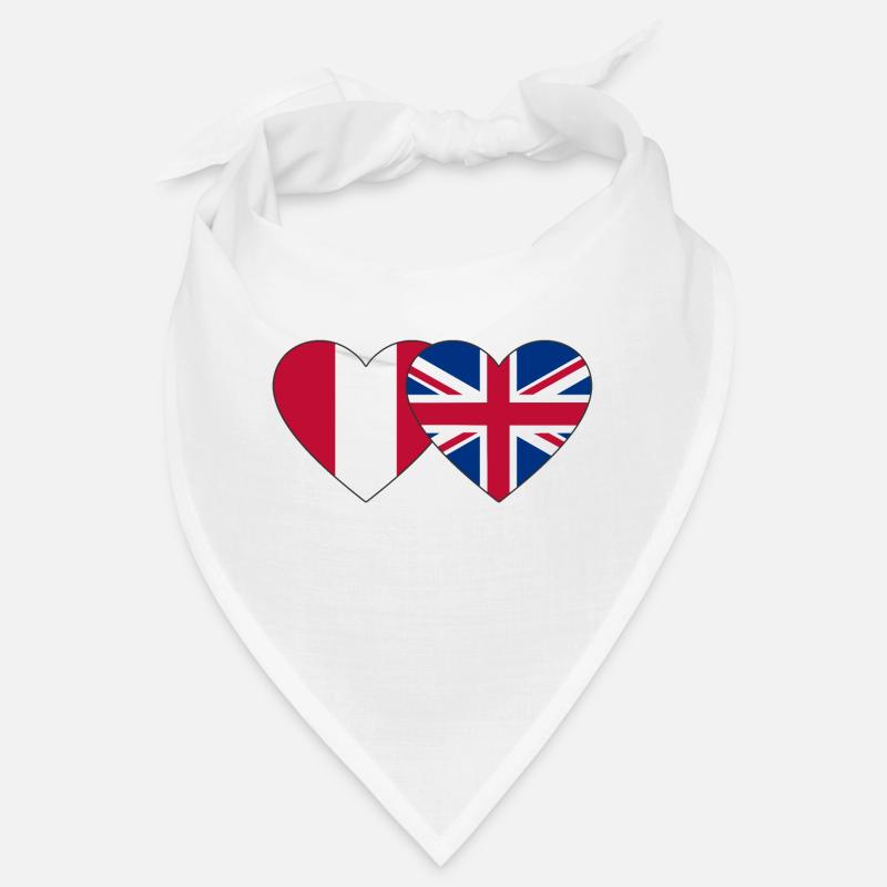 Pérou Angleterre Drapeau du cœur Bandana