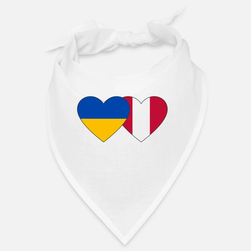 Ukraine Peru Heart Flag Bandana