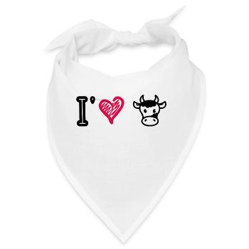 Ich liebe Kühe - Bandana - Weiß - Vorne