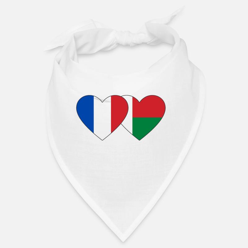 Frankreich Madagaskar Flagge Herz Bandana