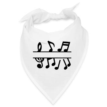 Musiknoten mit Musiktastentextbanner - Bandana - Weiß - Vorne