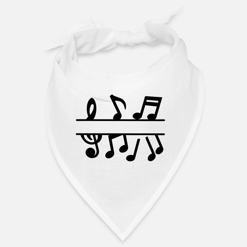 Musical notes with music key text banner Bandana