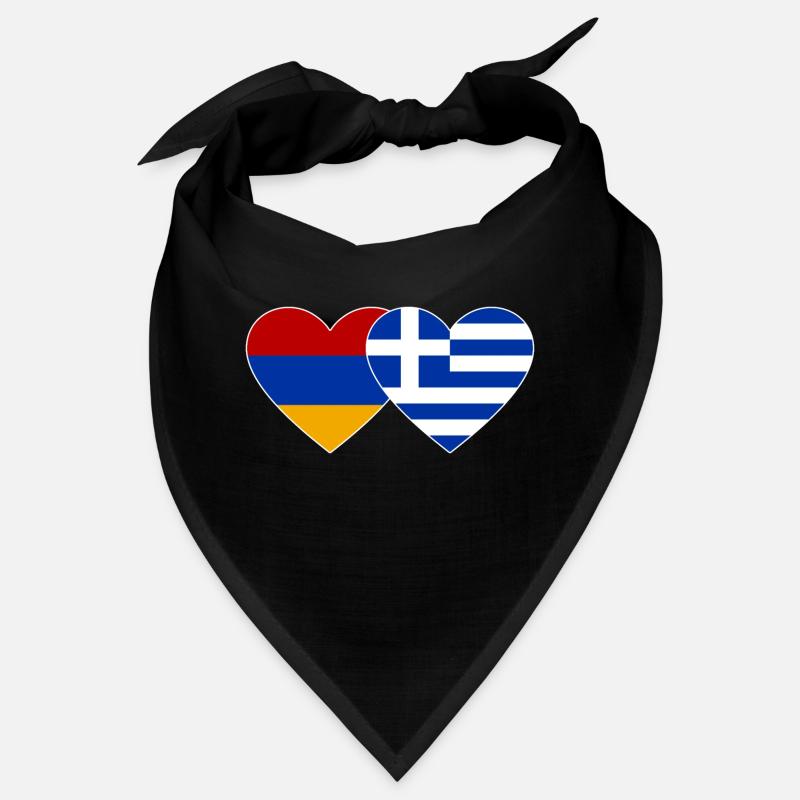 Arménie Grèce Drapeau Coeur Bandana