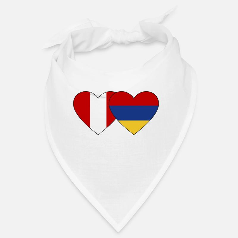 Peru Armenia Flag Heart Bandana