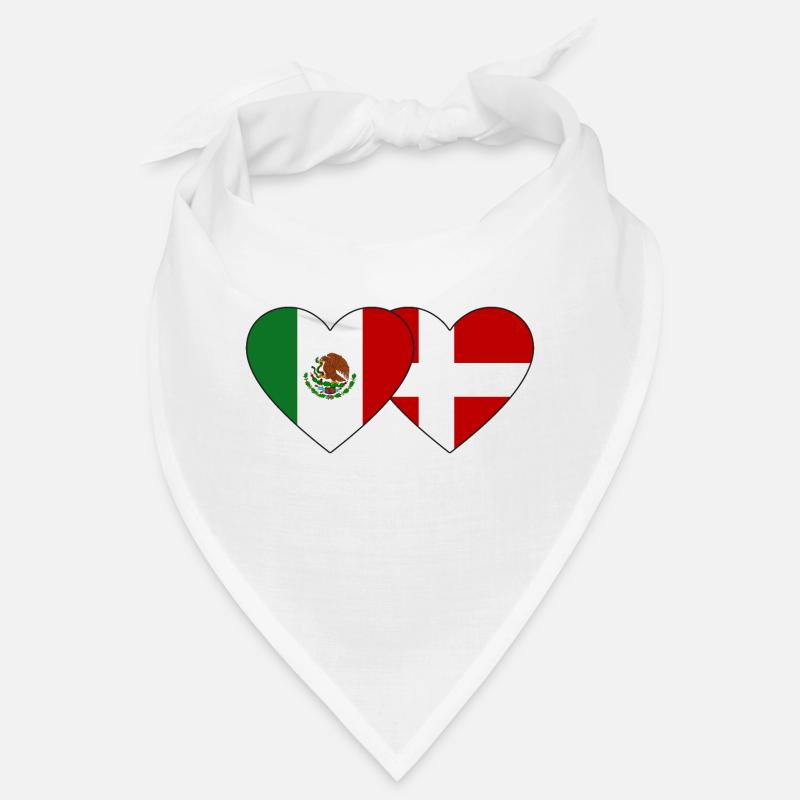Mexiko Dänemark Flagge Herz Bandana