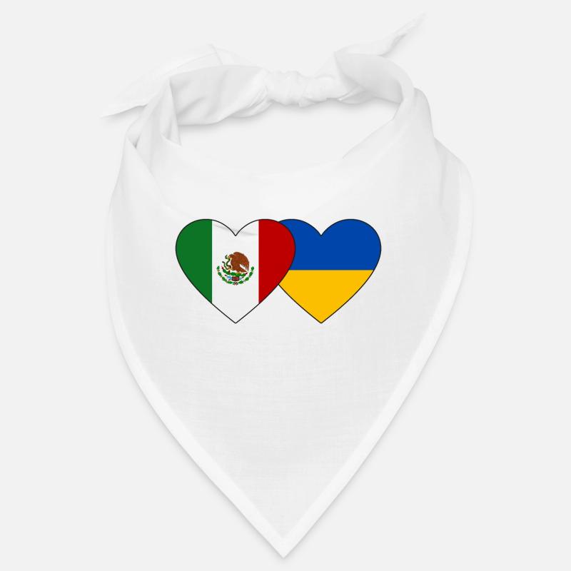 Mexiko Ukraine Flagge Herz Bandana