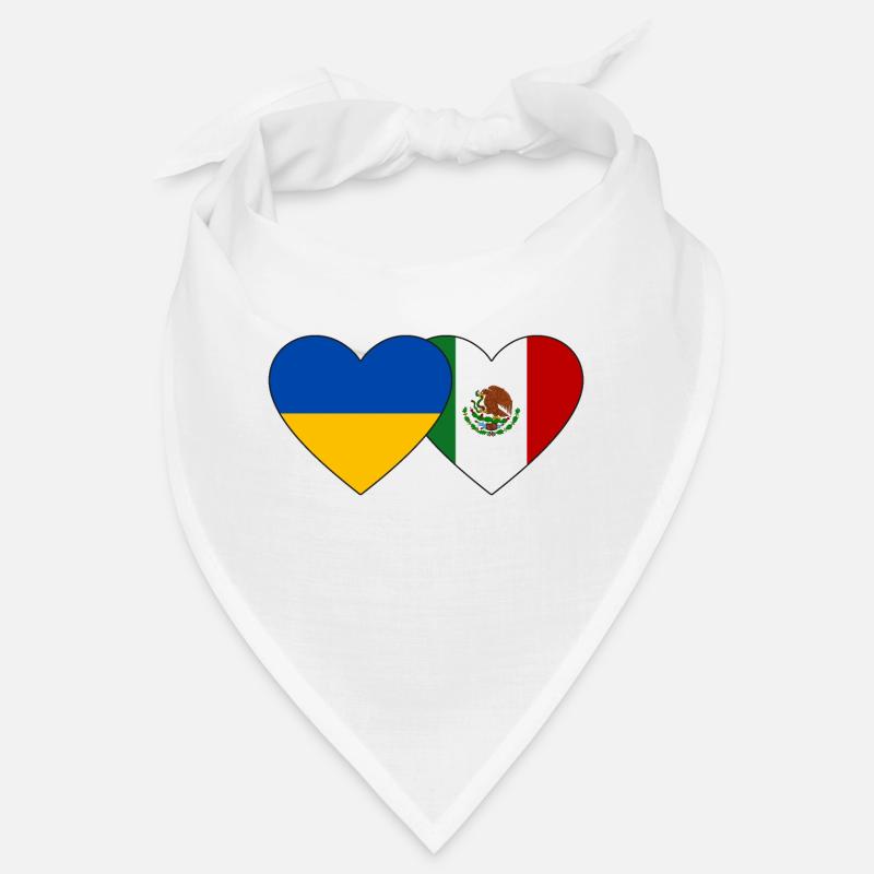 Ukraine Mexiko Flagge Herz Bandana