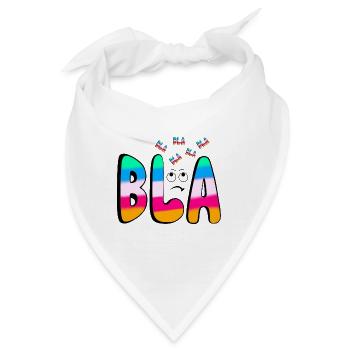 BLA BLA BLA Regenbogenschrift auf Schwarz - Bandana - Weiß - Vorne