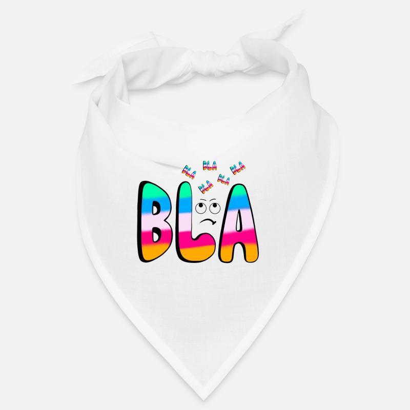 BLA BLA BLA Regenbogenschrift auf Schwarz Bandana