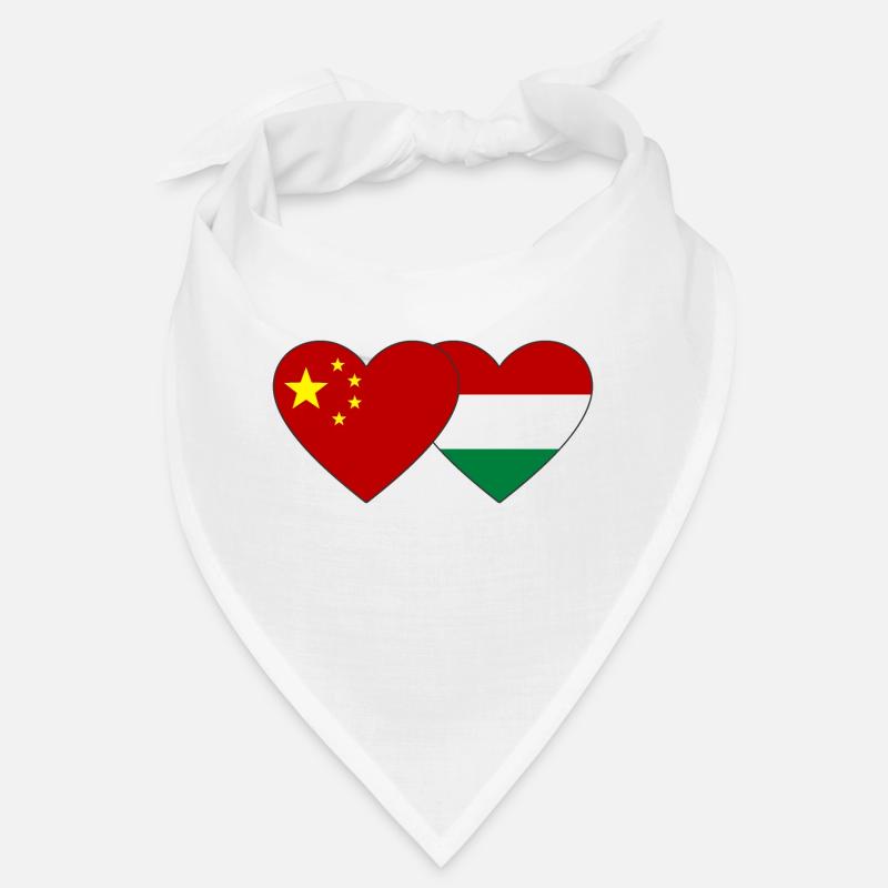 China Ungarn Herz Flagge Bandana