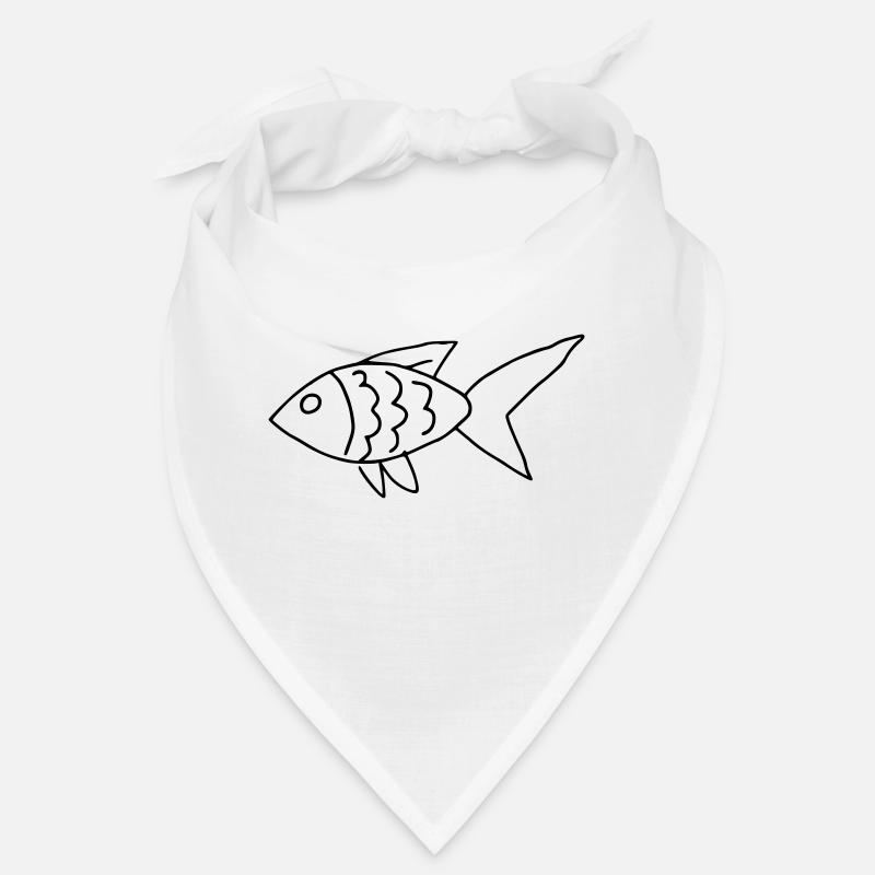 Hand-drawn minimalist children's fish Bandana