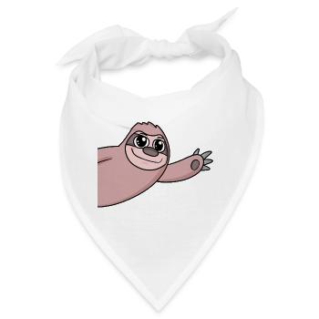 Faultier Gruß Begrüßung - Bandana - Weiß - Vorne