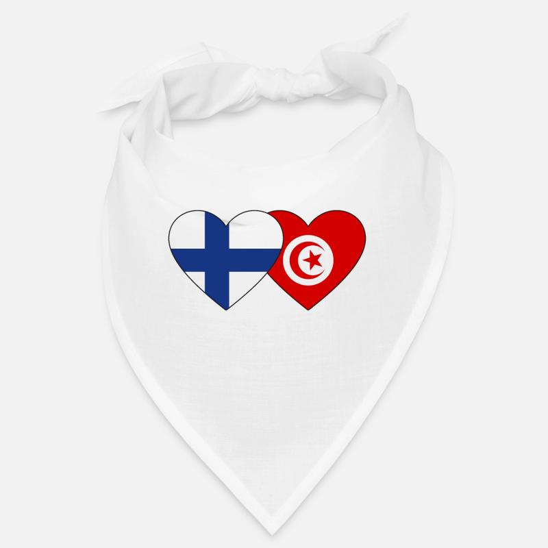 Finlande Tunisie Drapeau Coeur Bandana