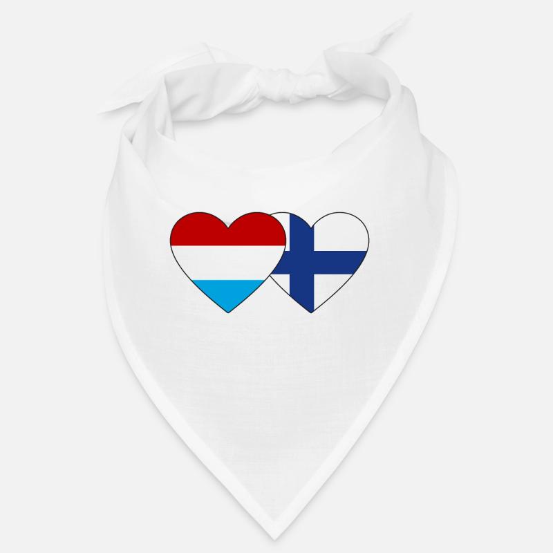 Luxembourg Finlande Drapeau Coeur Bandana