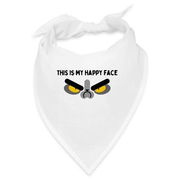 Mürrisches Gesicht - Bandana - Weiß - Vorne