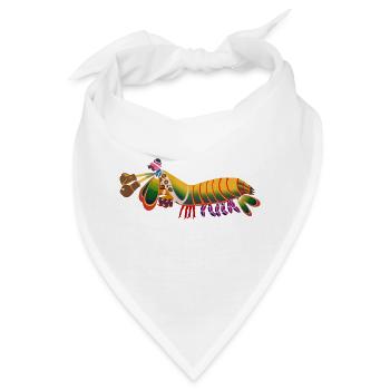 Fangschreckenkrebs mit Boxhandschuh Melone - Bandana - Weiß - Vorne